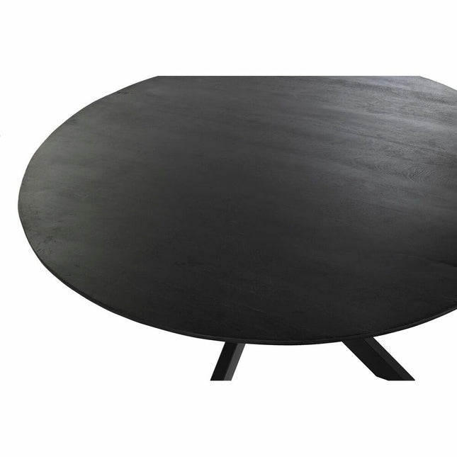 Esstisch DKD Home Decor Schwarz Metall Mango-Holz (130 x 130 x 76 cm)