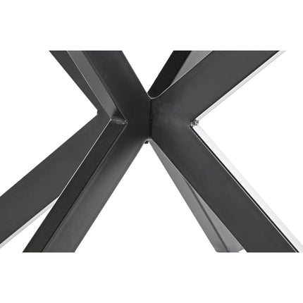 Esstisch DKD Home Decor Schwarz Metall Mango-Holz (130 x 130 x 76 cm)