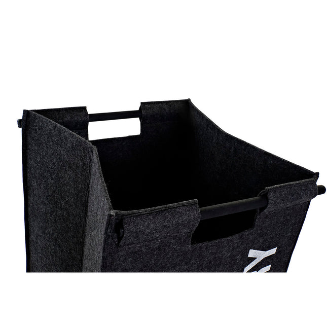 Korb für schmutzige Wäsche DKD Home Decor Holz Filz (37 x 37 x 55 cm) (2 Stück)