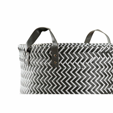 Korb für schmutzige Wäsche DKD Home Decor Geometrisch PU PP (40 x 40 x 50 cm) (2 Stück)
