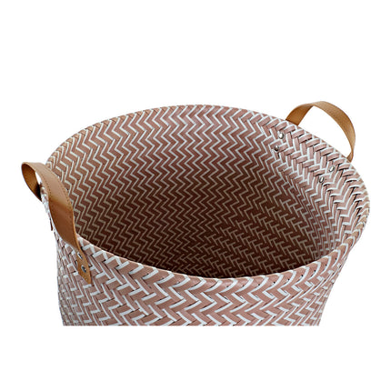 Korb für schmutzige Wäsche DKD Home Decor Geometrisch PU PP (40 x 40 x 50 cm) (2 Stück)