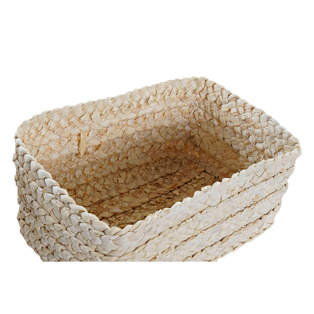 Korb-Set DKD Home Decor 28 x 21 x 15 cm Naturfaser