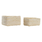 Korb-Set DKD Home Decor 28 x 21 x 15 cm Naturfaser