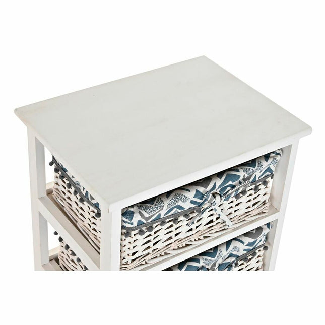 Schubladenschrank DKD Home Decor Blau Weiß korb Paulonia-Holz (40 x 29 x 59 cm)