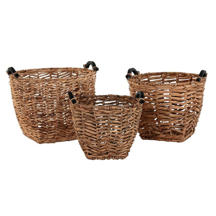 Korb-Set DKD Home Decor Holz Kolonial Faser (46 x 46 x 40 cm)