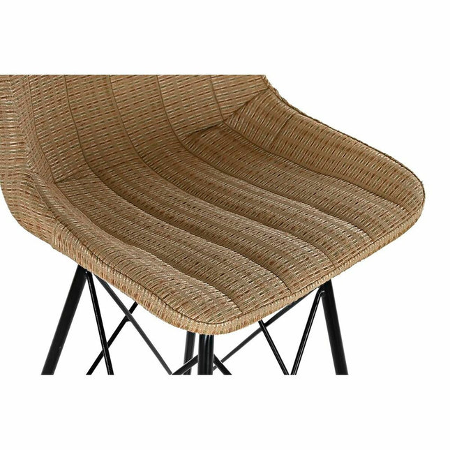 Hocker DKD Home Decor 47 x 56 x 106 cm natürlich Schwarz Metall