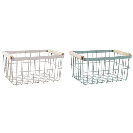 Drahtkorb DKD Home Decor Metall Vintage Kiefer (30,5 x 20 x 14,5 cm) (2 Stück)