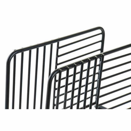 Serviettenring DKD Home Decor Raster 15,5 x 6,5 x 11,5 cm Schwarz Metall
