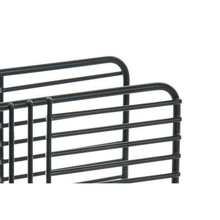 Serviettenring DKD Home Decor Raster 15,5 x 6,5 x 11,5 cm Schwarz Metall