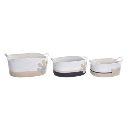 Korb-Set DKD Home Decor Baumwolle (60 x 31 x 25 cm)