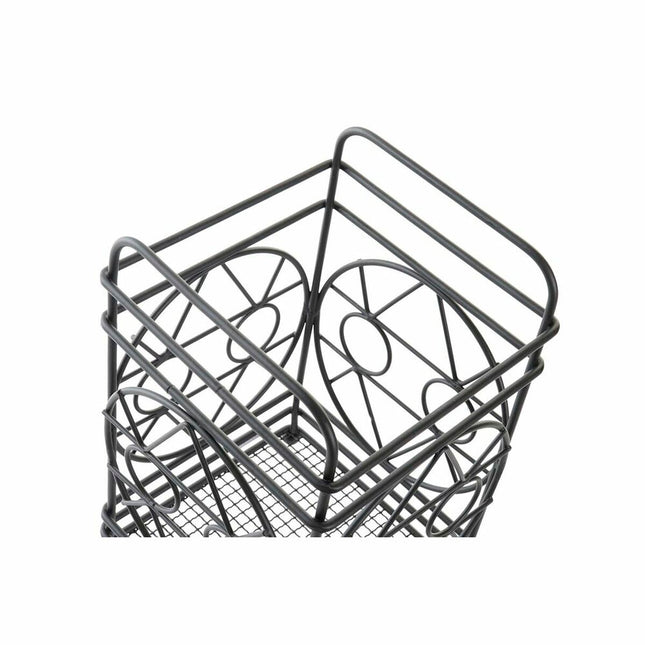 Abtropfbehälter für Besteck DKD Home Decor Schwarz Metall Geometrisch Cottage (12 x 12 x 20 cm)