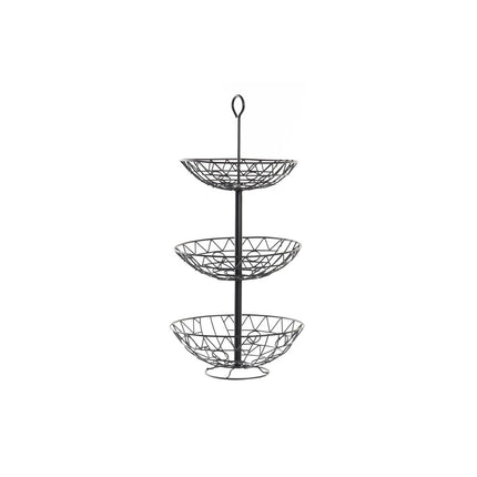Obstschale DKD Home Decor 28 x 28 x 58 cm Schwarz Metall