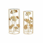 2nd-Set Tischchen DKD Home Decor Kristall Gold Metall (35 x 35 x 75 cm)