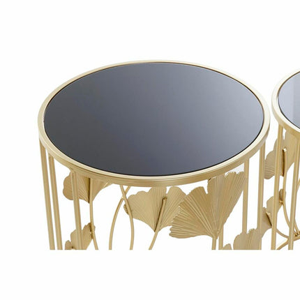 2nd-Set Tischchen DKD Home Decor Kristall Gold Metall (41,5 x 41,5 x 55 cm)