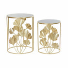 2nd-Set Tischchen DKD Home Decor Kristall Gold Metall (41,5 x 41,5 x 55 cm)