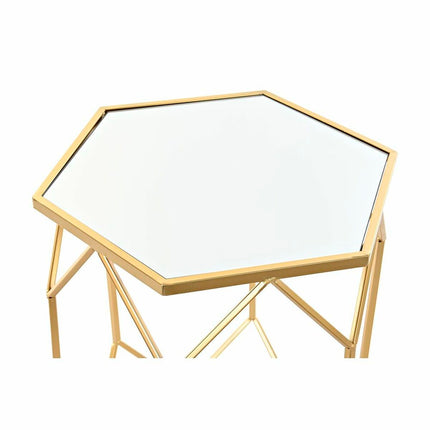 2nd-Set Tischchen DKD Home Decor Spiegel Gold Metall (46 x 46 x 55 cm)