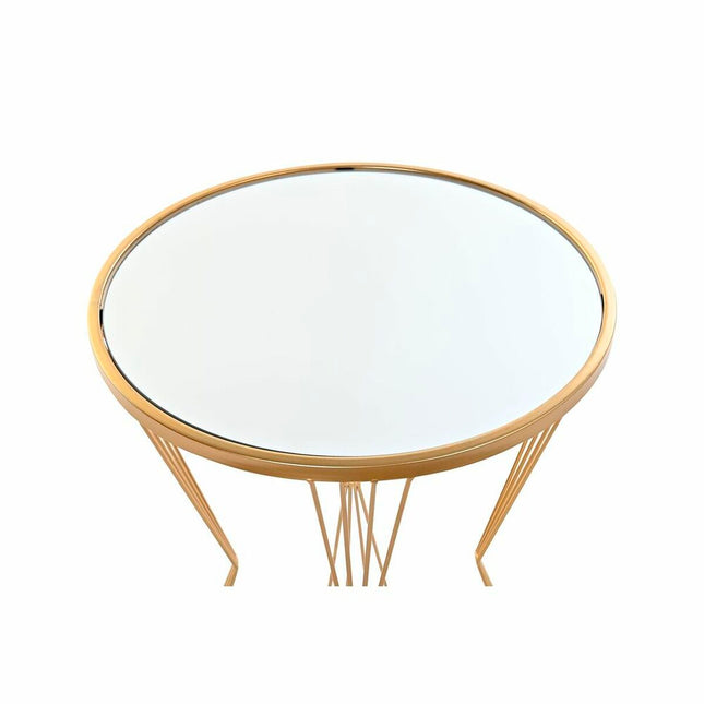 Beistelltisch DKD Home Decor Spiegel Gold Metall (40 x 40 x 55 cm)