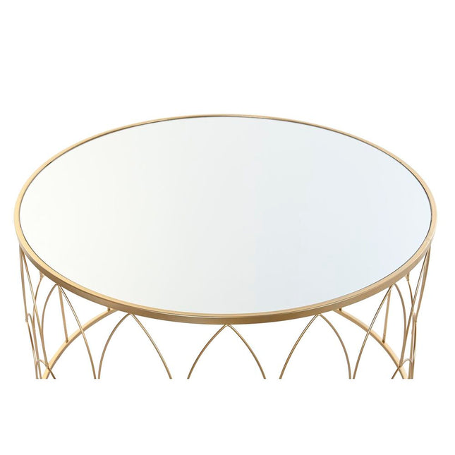 Satz mit 2 Tischen DKD Home Decor Spiegel Gold Metall 80 x 80 x 47 cm