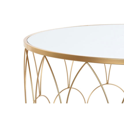 Satz mit 2 Tischen DKD Home Decor Spiegel Gold Metall 80 x 80 x 47 cm