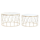 Satz mit 2 Tischen DKD Home Decor Spiegel Gold Metall 80 x 80 x 47 cm