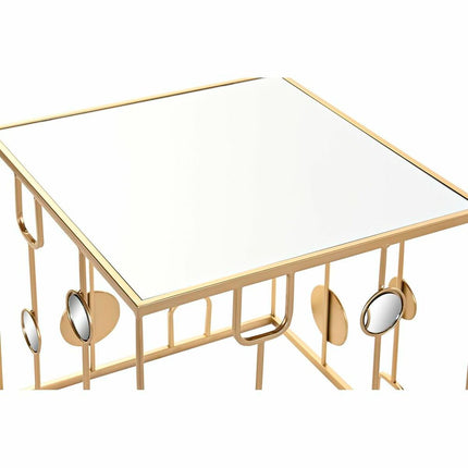 2nd-Set Tischchen DKD Home Decor Spiegel Gold Metall (50 x 50 x 50 cm)