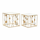 2nd-Set Tischchen DKD Home Decor Spiegel Gold Metall (50 x 50 x 50 cm)