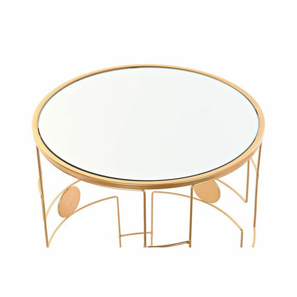 2nd-Set Tischchen DKD Home Decor Spiegel Gold Metall (40 x 40 x 54,5 cm)