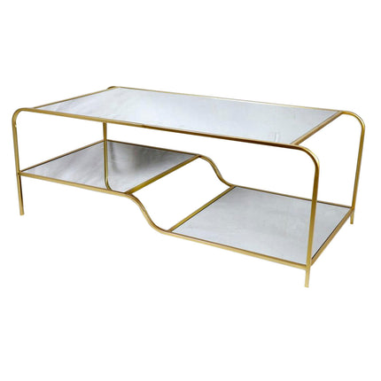 Tisch DKD Home Decor Spiegel Gold Metall (120 x 60 x 45 cm)