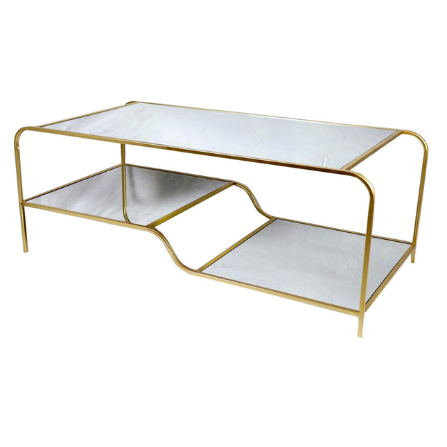 Tisch DKD Home Decor Spiegel Gold Metall (120 x 60 x 45 cm)