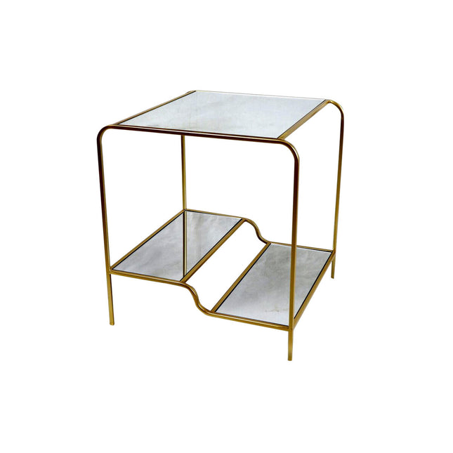 Beistelltisch DKD Home Decor Spiegel Gold Metall 50 x 50 x 55 cm