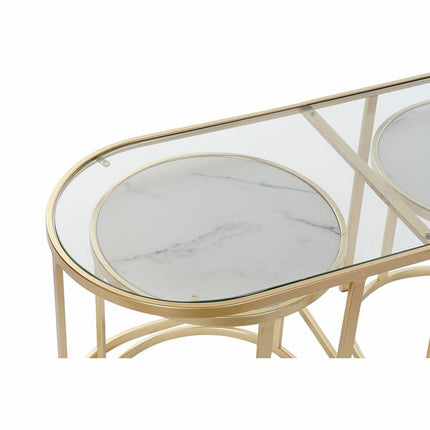 3er-Set Tischchen DKD Home Decor 100 x 40 x 45 cm Kristall Metall
