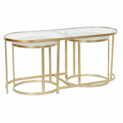 3er-Set Tischchen DKD Home Decor 100 x 40 x 45 cm Kristall Metall