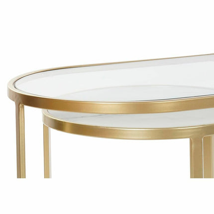 3er-Set Tischchen DKD Home Decor 100 x 40 x 45 cm Kristall Metall