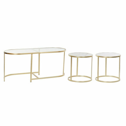 3er-Set Tischchen DKD Home Decor 100 x 40 x 45 cm Kristall Metall
