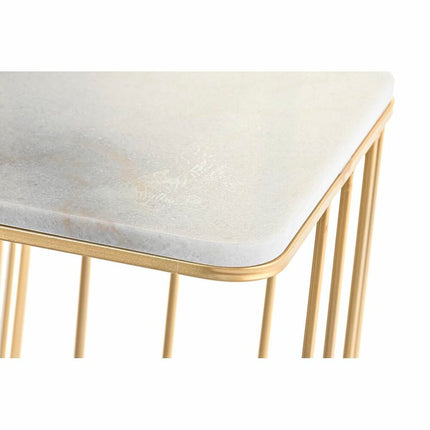 2nd-Set Tischchen DKD Home Decor Gold Metall Marmor (45,4 x 37,5 x 73 cm)