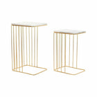 2nd-Set Tischchen DKD Home Decor Gold Metall Marmor (45,4 x 37,5 x 73 cm)