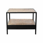 Beistelltisch DKD Home Decor Schwarz Metall Braun Mango-Holz (60 x 60 x 46 cm)