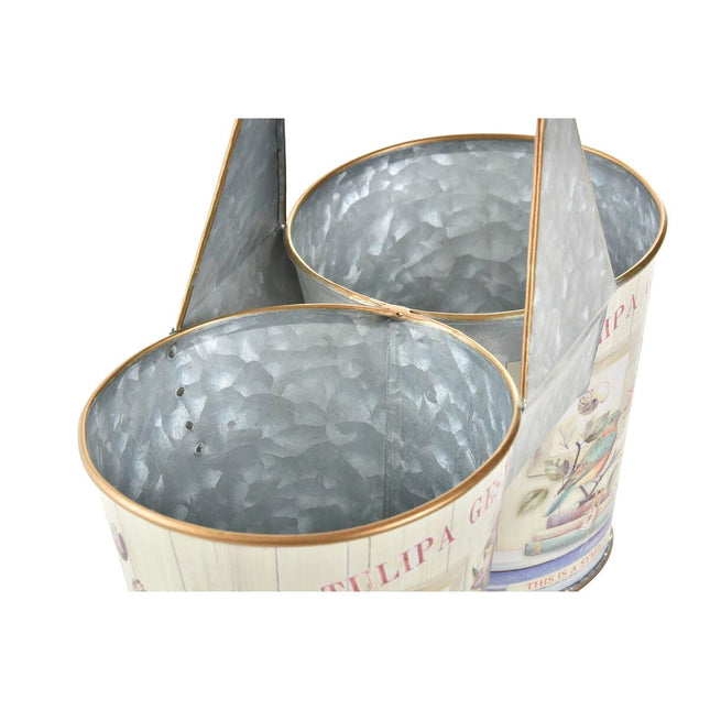 Blumentopf DKD Home Decor 24 x 12 x 23 cm Rosa Metall Shabby Chic
