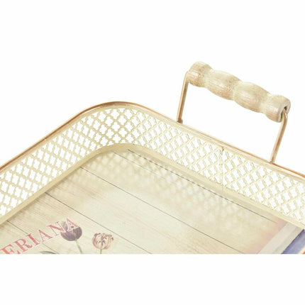 Tablettset DKD Home Decor 40 x 21 x 8 cm Rosa Metall 8 cm 3 Stücke Shabby Chic