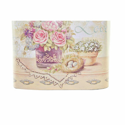 Blumentopfset DKD Home Decor 29 x 13 x 38,5 cm Rosa Metall Blomster Shabby Chic
