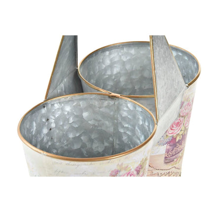 Blumentopf DKD Home Decor 24 x 12 x 23 cm Rosa Metall Shabby Chic