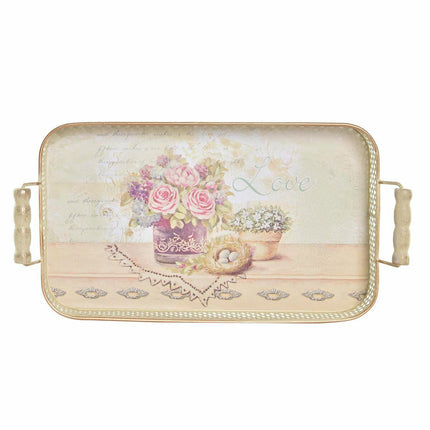 Tablettset DKD Home Decor 40 x 21 x 8 cm Rosa Metall 8 cm 3 Stücke Shabby Chic