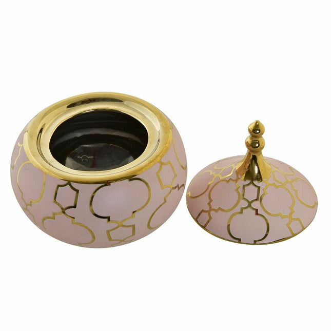 Box-Schmuckkästchen DKD Home Decor Porzellan Rosa Gold (14 x 14 x 17 cm)
