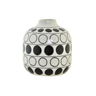 Vase DKD Home Decor Porzellan Schwarz Weiß Moderne Kreise 16 x 16 x 18 cm