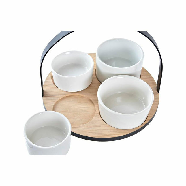 Satz für Appetithäppchen DKD Home Decor 20 x 20 x 14 cm Metall Steingut Loft