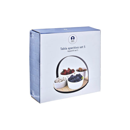 Satz für Appetithäppchen DKD Home Decor 20 x 20 x 14 cm Metall Steingut Loft