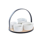 Satz für Appetithäppchen DKD Home Decor 20 x 20 x 14 cm Metall Steingut Loft
