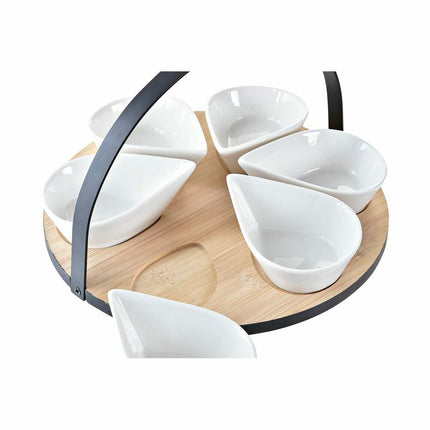 Satz für Appetithäppchen DKD Home Decor Metall Steingut Loft 25 x 25 x 14 cm