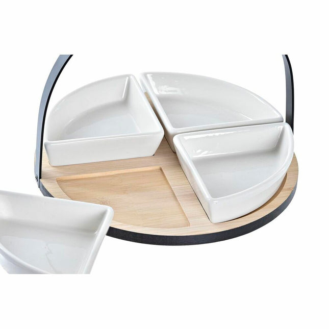 Satz für Appetithäppchen DKD Home Decor 21,5 x 21,5 x 14 cm Metall Steingut Loft