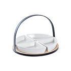 Satz für Appetithäppchen DKD Home Decor 21,5 x 21,5 x 14 cm Metall Steingut Loft